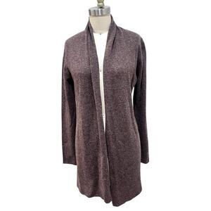 Lusso Cardigan Sweater Womens Small Brown 100% Cashmere Open Front Knit